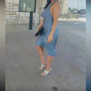 Women’s size Small midi blue dress backless Used once for a formal event